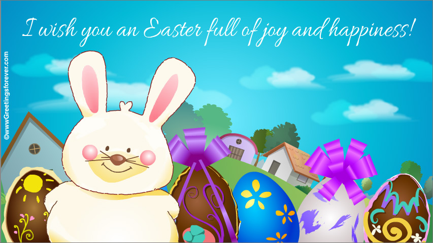 Easter ecard with rabbit