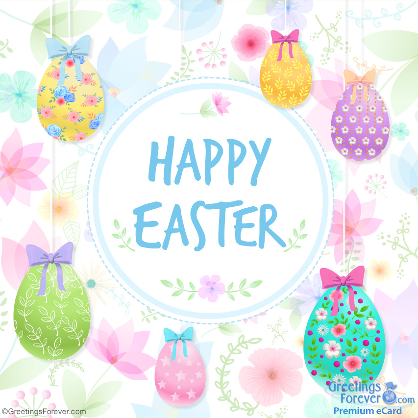 Ecard with wishes for a bright Easter