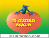 Te quiero mucho con personaje azul