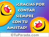 Gracias por tu amistad con sonrisas