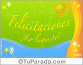 Tarjeta de Felicitaciones, lo lograste