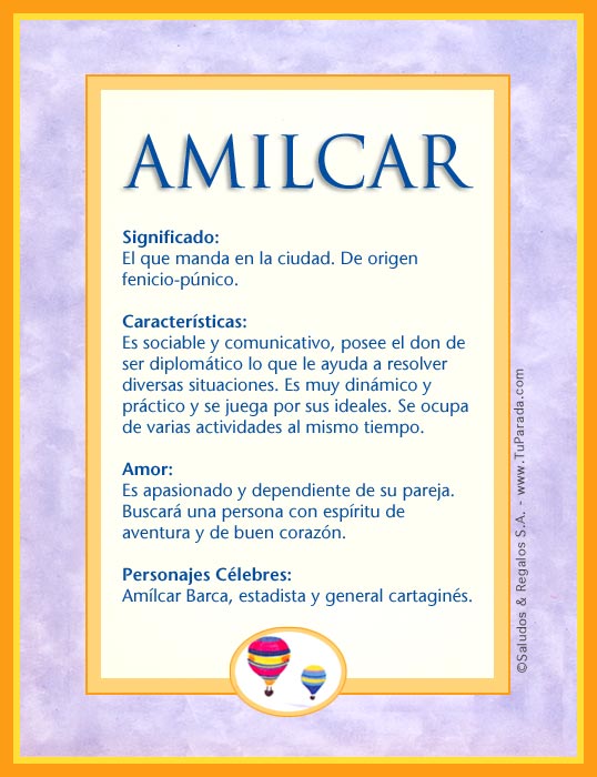 Tarjeta - Amilcar