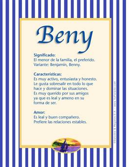 Significado del nombre Beny