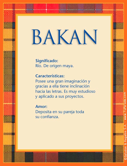 Tarjeta - Bakan