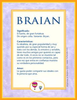 Significado del nombre Braian