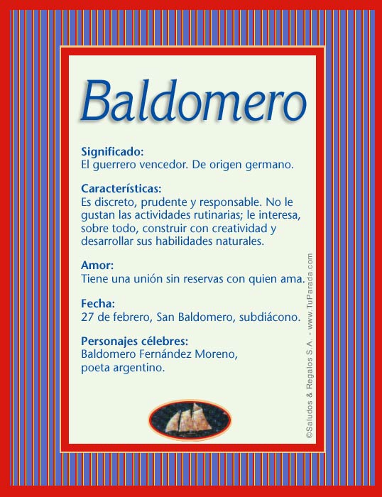 Tarjeta - Baldomero