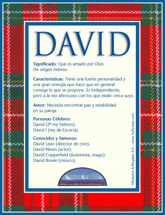 Nombre David, Imagen Significado de David