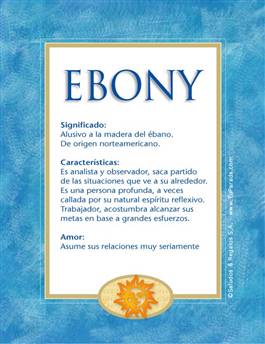 Significado del nombre Ebony