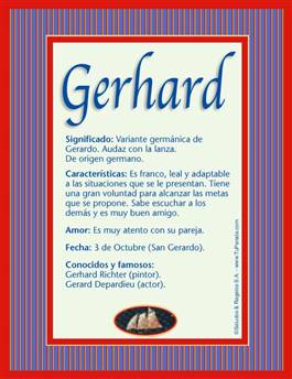Nombre Gerhard