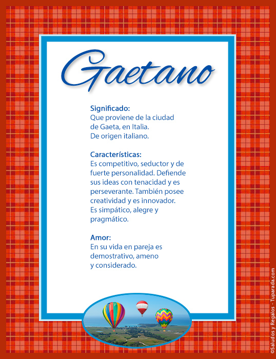 Tarjeta - Gaetano