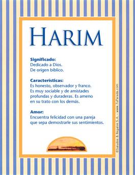Significado del nombre Harim