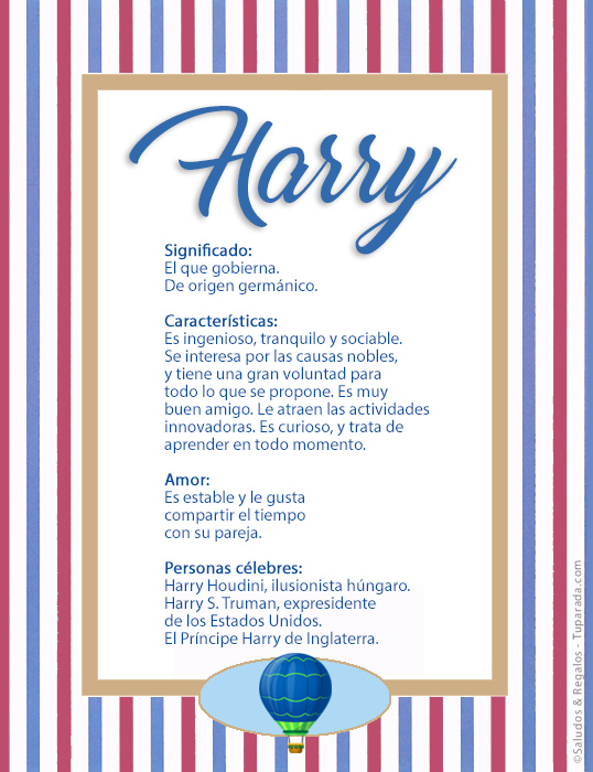 Tarjeta - Harry