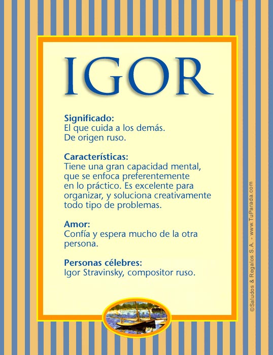 Tarjeta - Igor