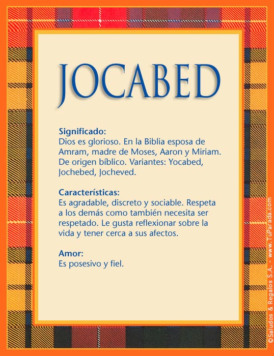 Tarjeta - Jocabed