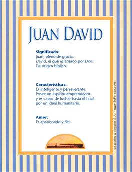 Significado del nombre Juan David
