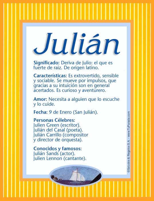 Julián - J, tarjetas