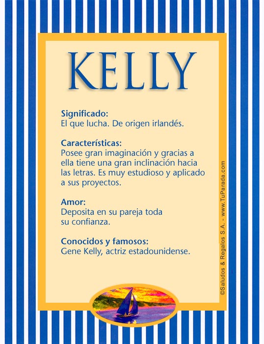 Enviar tarjeta, postal, Kelly