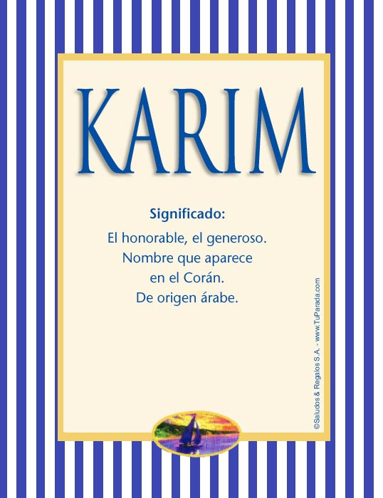 Tarjeta - Karim