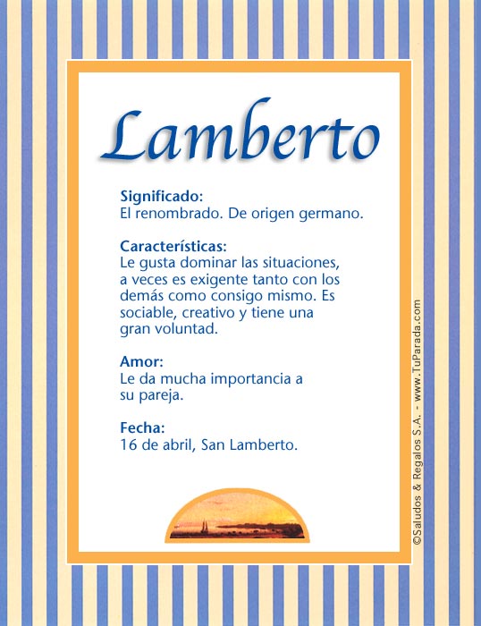 Tarjeta - Lamberto