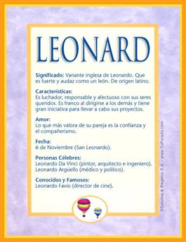 Significado del nombre Leonard