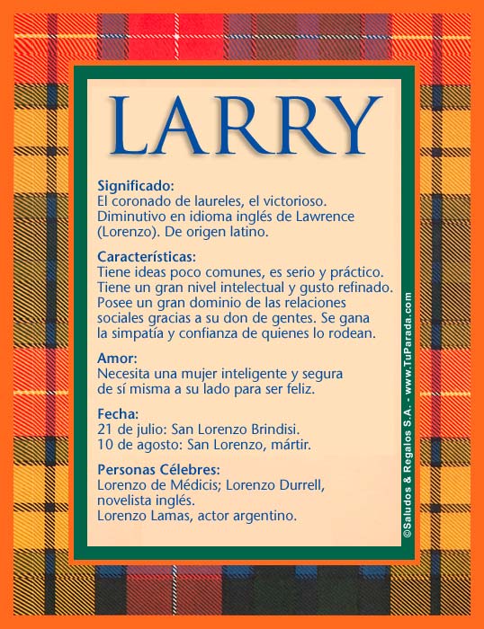 Tarjeta - Larry