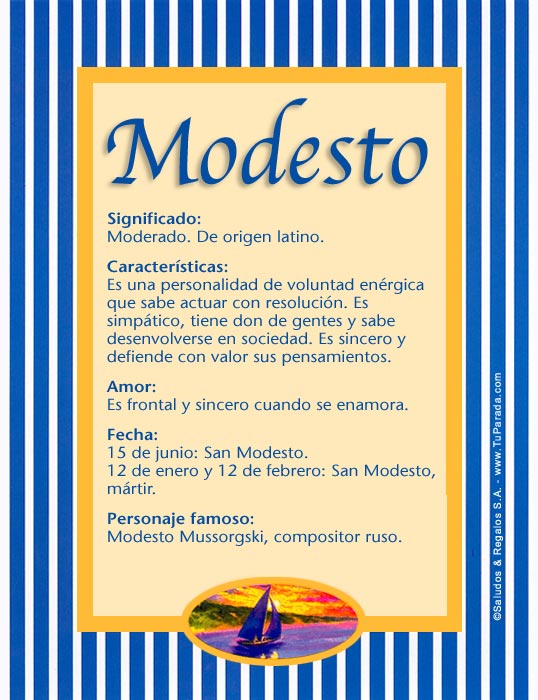 Tarjeta - Modesto
