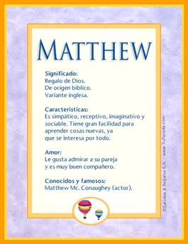 Significado del nombre Matthew