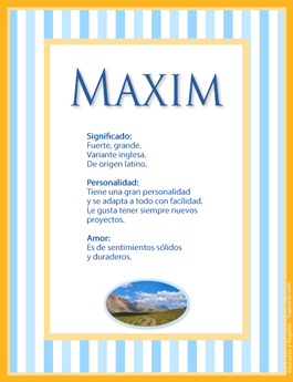 Significado del nombre Maxim