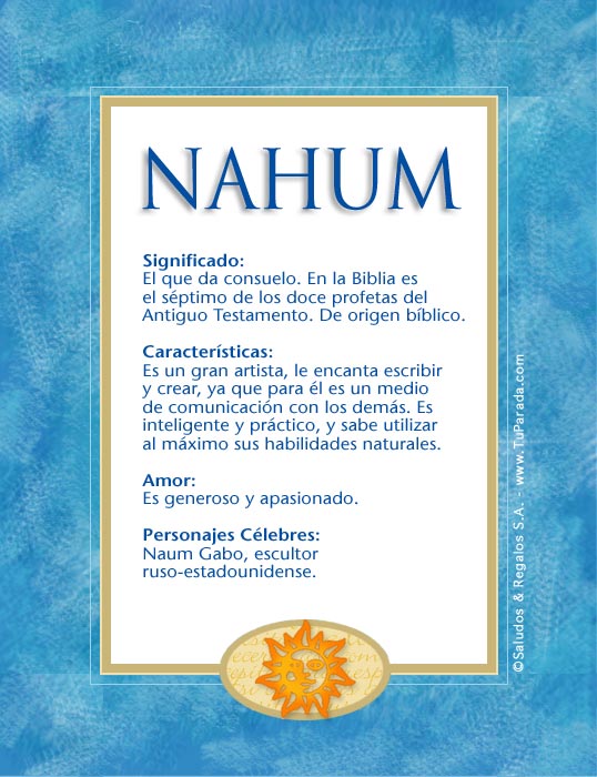 Tarjeta - Nahum