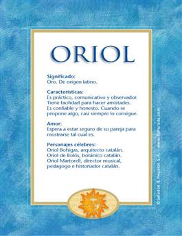 Significado del nombre Oriol