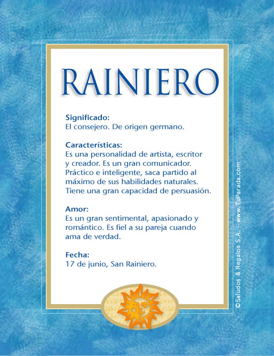 Tarjeta - Rainiero