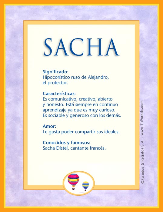 Tarjeta - Sacha