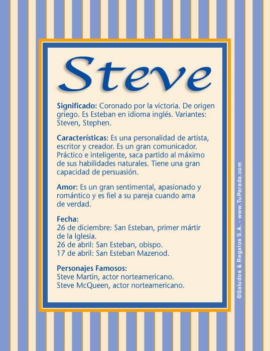 Steve - S, tarjetas