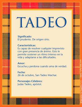 Nombre Tadeo