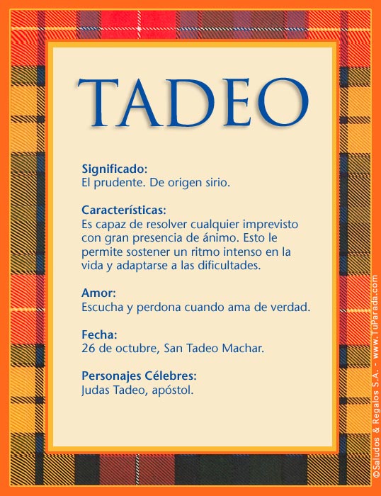 Tarjeta - Tadeo