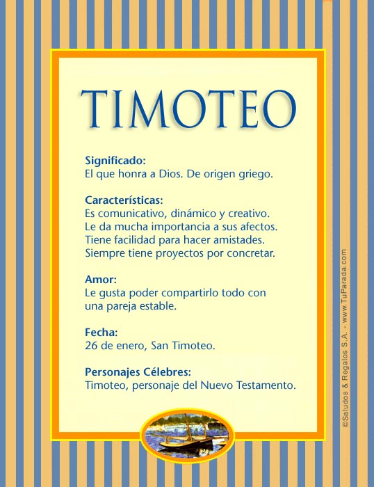 Tarjeta - Timoteo