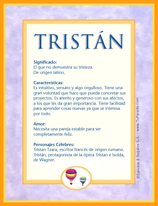 Tarjeta - Tristán