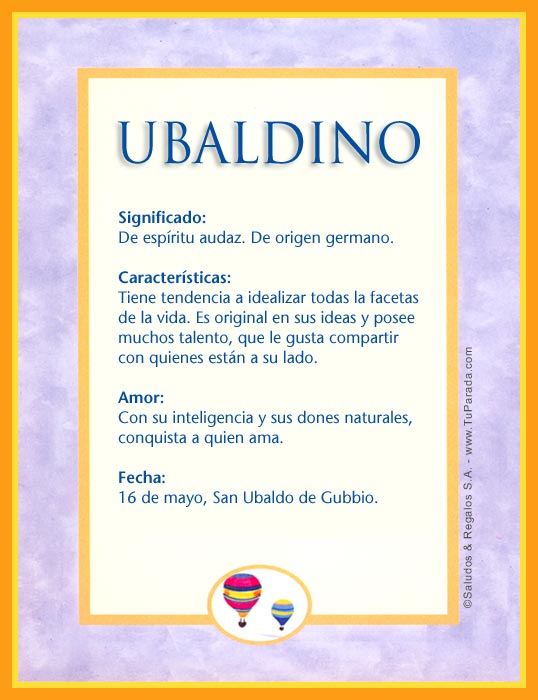 Tarjeta - Ubaldino