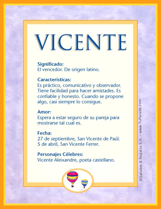 Tarjeta - Vicente