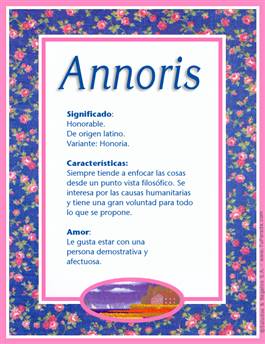 Significado del nombre Annoris