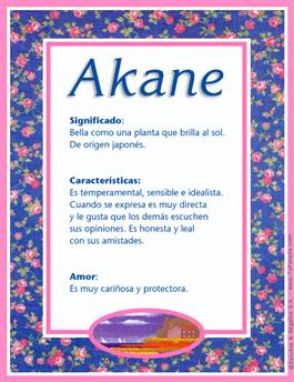 Significado del nombre Akane