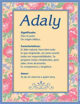 Significado del nombre Adaly