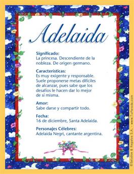Significado del nombre Adelaida