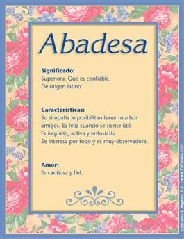 Significado del nombre Abadesa