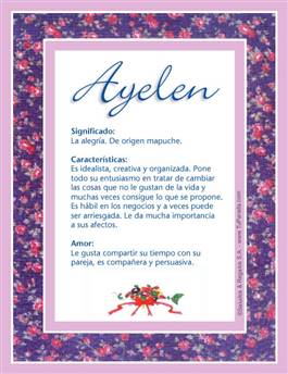 Significado del nombre Ayelén