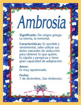 Significado del nombre Ambrosia