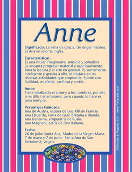 Significado del nombre Anne