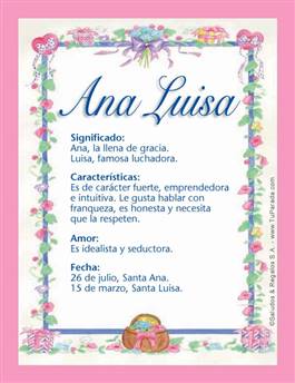 Significado del nombre Ana Luisa