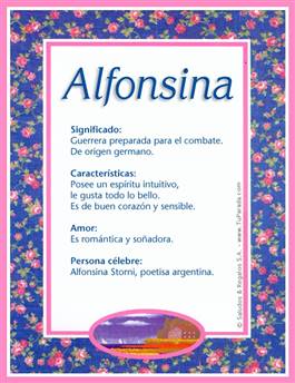 Significado del nombre Alfonsina