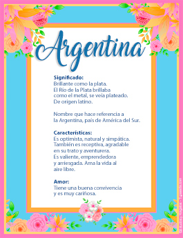 Significado del nombre Argentina